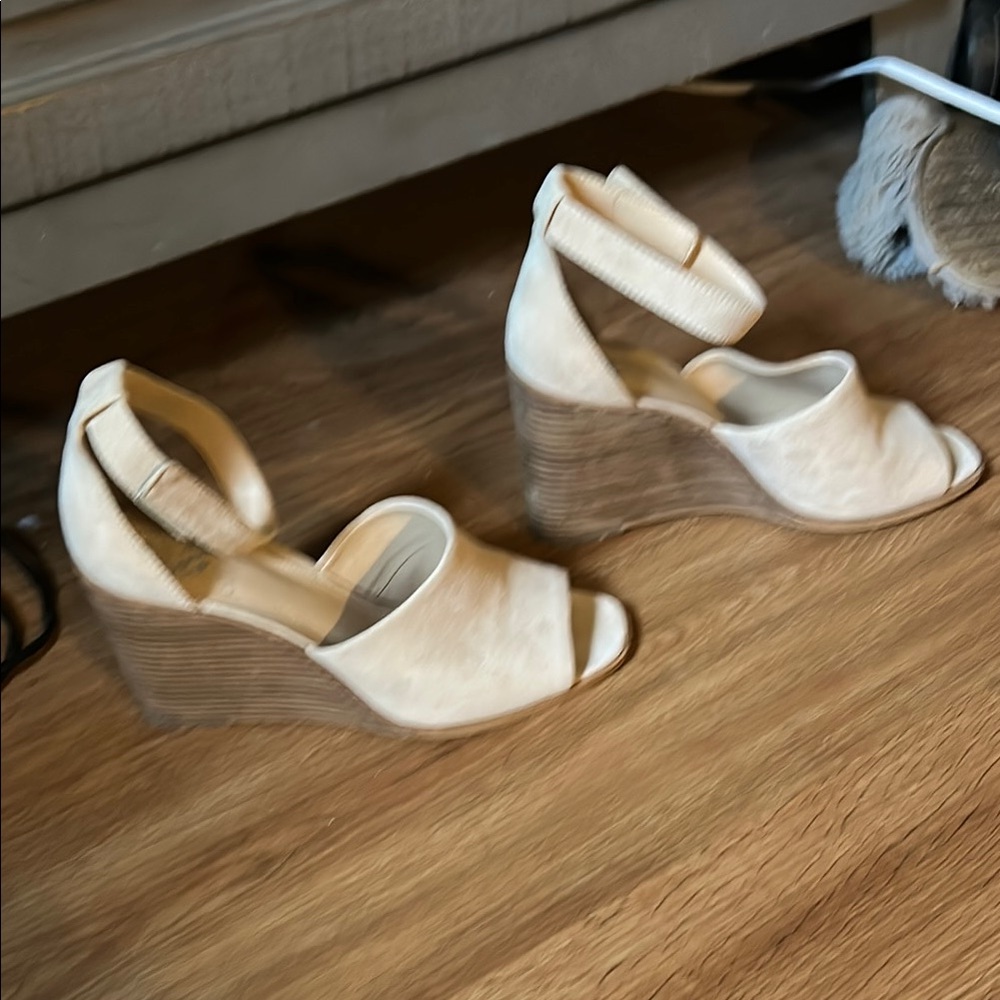 Vince Camuto Cream Women's wedges with ankle strap